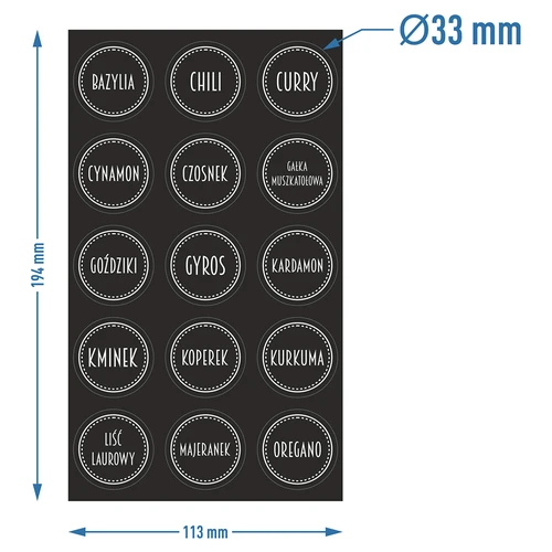 Sæt med 12 x 120ml krukke + 30 etiketter til krydderimærkning - 10