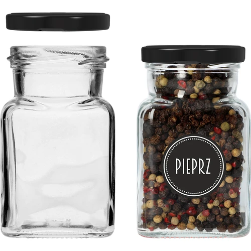 Sæt med 12 x 150 ml krukke + 30 etiketter til krydderimærkning - 7
