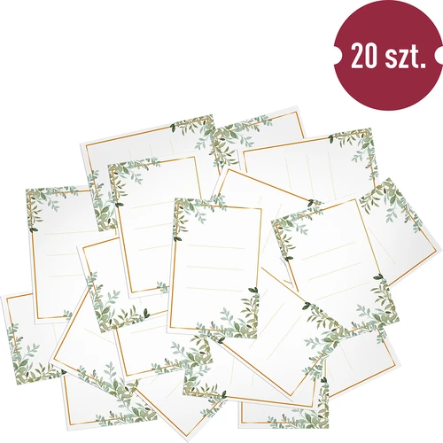 Selvklæbende etiketter 60 x 90 mm til flasker, krukker, gaver med blomsterdesign - 20 stk. - 3