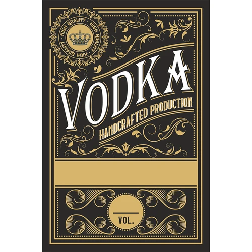 Selvklæbende etiketter 60x90 mm til flasker, vodka, 3 designs 20 stk. - 4