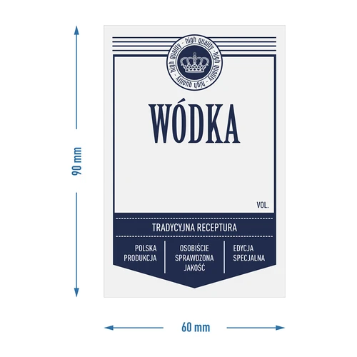 Selvklæbende etiketter 60x90 mm til flasker, vodka, hvide, 20 stk. - 4