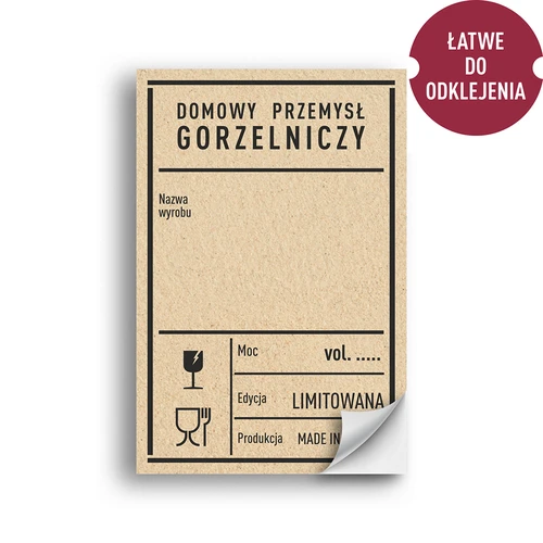 Selvklæbende etiketter 60x90 mm til flasker, vodka, PRL, 20 stk. - 2