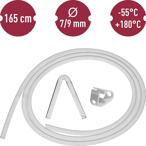 Silikoneslange fi 7/9mm - temp. -55 +180°C - 6