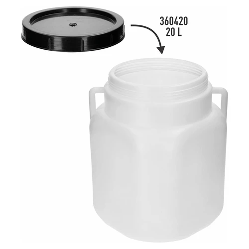 Skruelåg til firkantet tønde 20 L, Ø 19 cm - 3