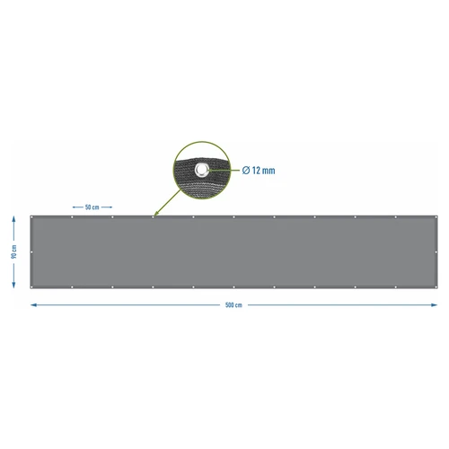 Skyggenet (80%, 140 g/m2) 0,9x5 m, grafit - 7