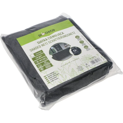 Skyggenet (80%, 140 g/m2) 1,5 x 5 m, grafit - 2