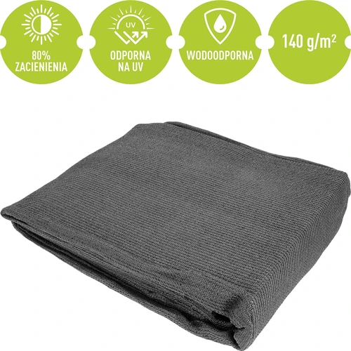 Skyggenet (80%, 140 g/m2) 1,5 x 5 m, grafit - 5