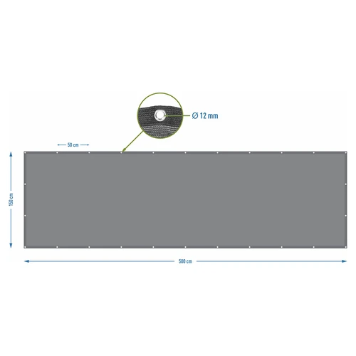Skyggenet (80%, 140 g/m2) 1,5 x 5 m, grafit - 7