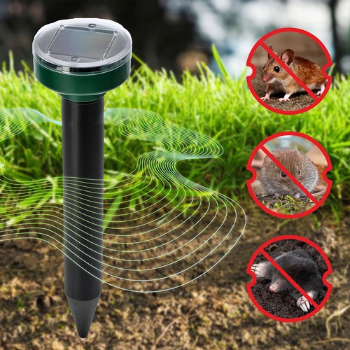Solafskrækker mod muldvarpe – effektiv, sikker og human beskyttelse af haven, sæt med 4 stk. - 12
