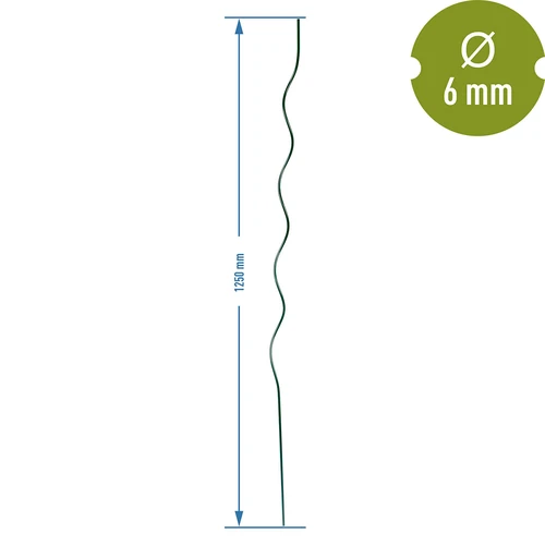 Spiralformet stålstang 1,25m x 6mm - 2