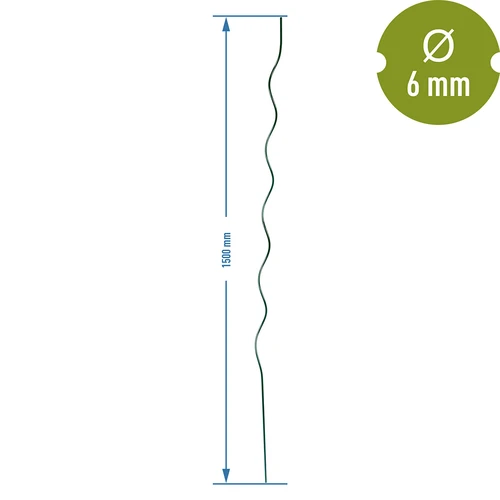 Spiralformet stålstang 1,50m x 6mm - 2