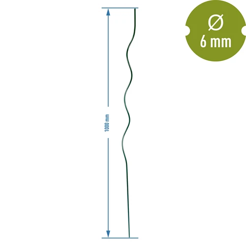 Spiralformet stålstang 1m x 6mm - 2