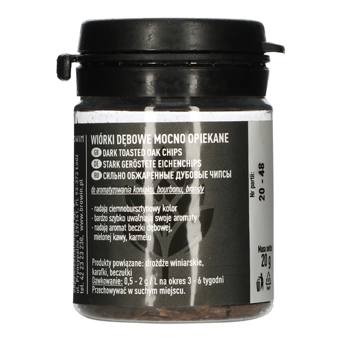 Stærkt ristede egetræ flager, 20g  - 1 