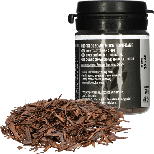 Stærkt ristede egetræ flager, 20g - 4