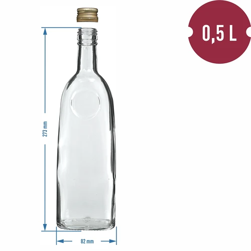 Staromiejska flaske 500ml med låg, 6 stk. - 7