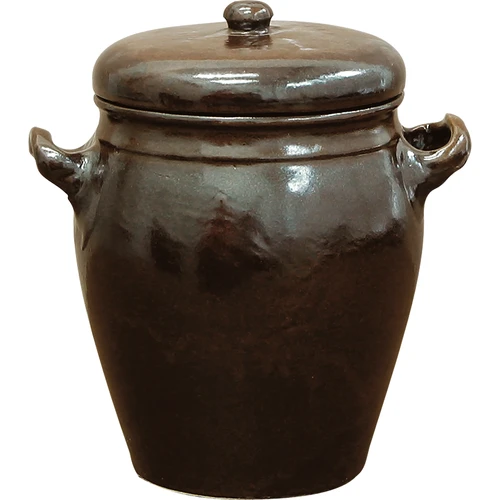 Stentøj - rustik krukke 1,6l med låg  - 1 