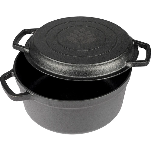 Støbejernsgryde med pande, 5 L + 1 L - 3