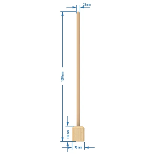 Stor træstamper / stamper til kål 100 cm - 2