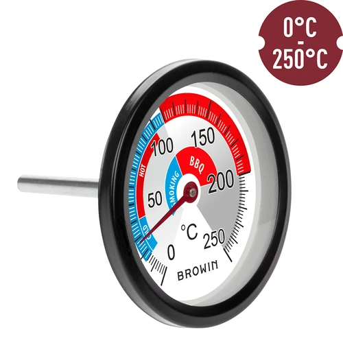 Termometer til røgeovn og BBQ (0°C til +250°C) 5,7cm - 3