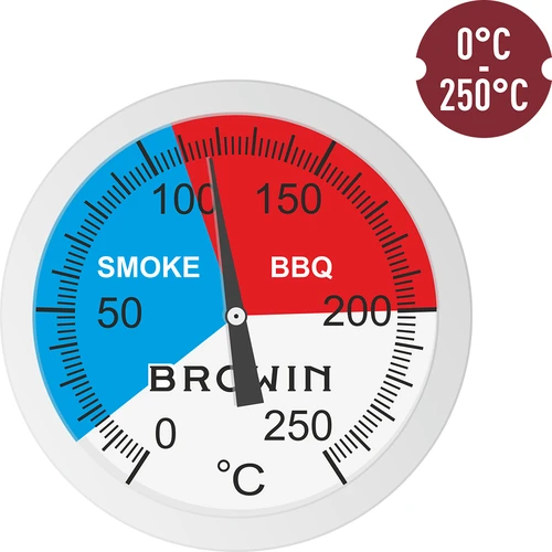 Termometer til røgeri og BBQ (0°C til +250°C) 5,2cm - 4