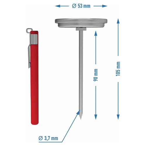 Termometer til skinkekoger 0,8 kg (0°C til +120°C) 9,0cm - 4