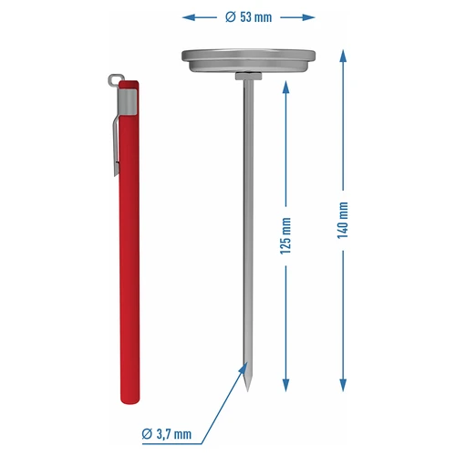 Termometer til skinkekoger 1,5 kg og 3 kg (0°C til +120°C) 12,5 cm - 4