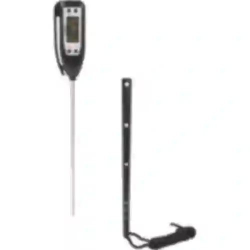 Elektronisk køkkentermometer (-50°C til +300°C) med etui, sort