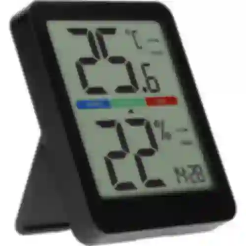 Elektronisk rumtermometer, sort