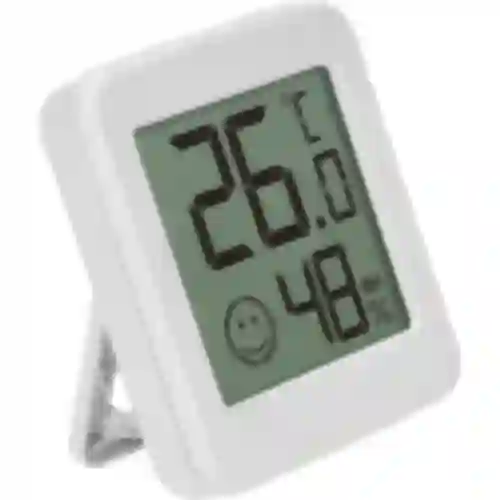 Elektronisk termometer med komfortindikator, hvid