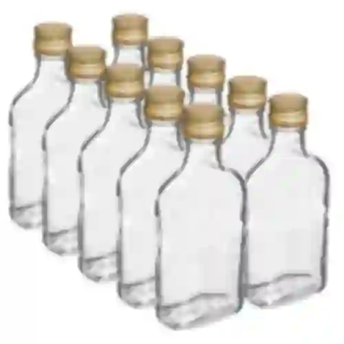 Flaske til likører lommelærke med skruelåg 200 ml 10 stk