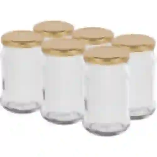 Glas TO 300 ml med gyldent låg fi 66 - 6 stk.