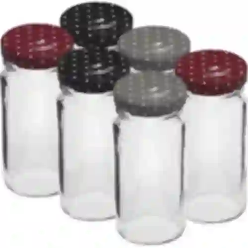 Glas TO 90ml med farvet låg fi43 - 6 stk.