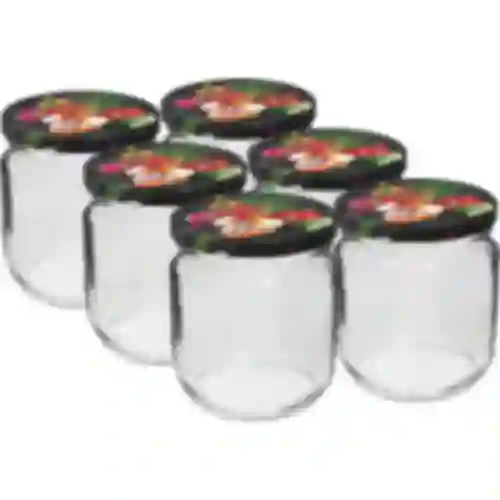 Glas TO Gurken 425 ml med farvet låg fi 82/6 - 6 stk.