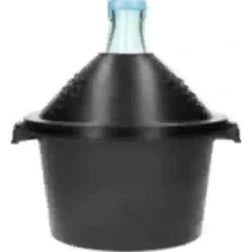 Glasballon til vin 5 L - i plastikkurv