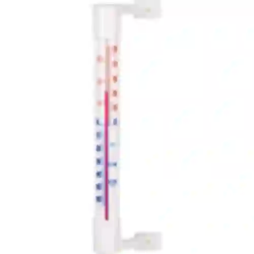 Hvidt udendørs termometer (-50°C til +50°C) 18cm