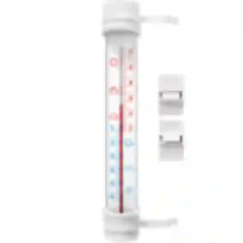 Hvidt udendørs termometer (-50°C til +50°C) 27cm