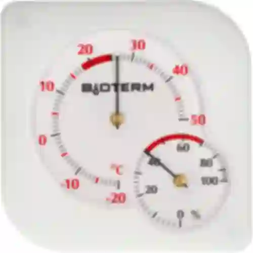 Indendørs bimetal termometer med hygrometer (-20 til +50°C), hvid