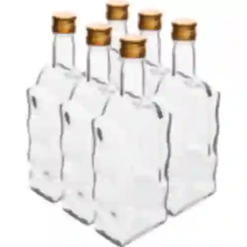 Klosterflaske 500 ml, med låg, hvid - 6 stk.