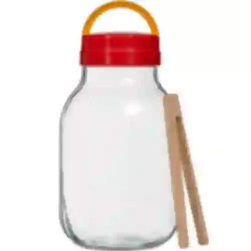 Krukke TO 3 L med plastiklåg + tang fi 100