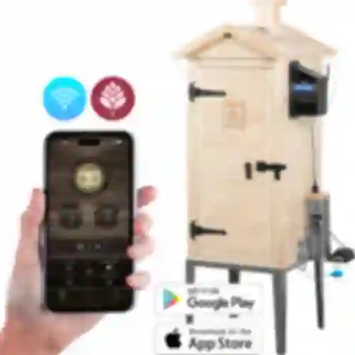 Røghus med Wi-Fi, 200 L- dragON WOOD 100IQ med elektrisk varme modul og controller