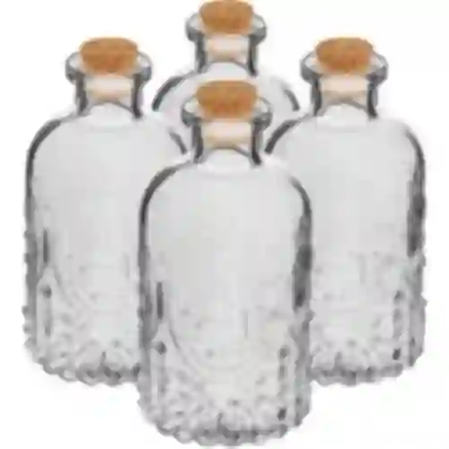 Sæt flasker med propper, 240 ml - 4 stk.