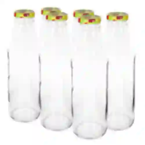 TO flaske til juice 750ml med låg fi43 - 6 stk.