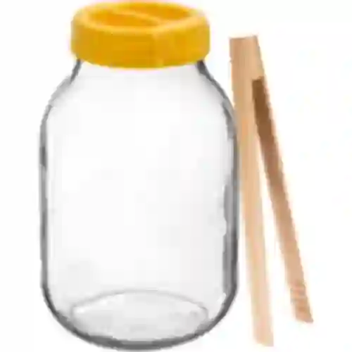 Twist-off krukke 3 L, tang og låg af plast fi 100, med håndtag