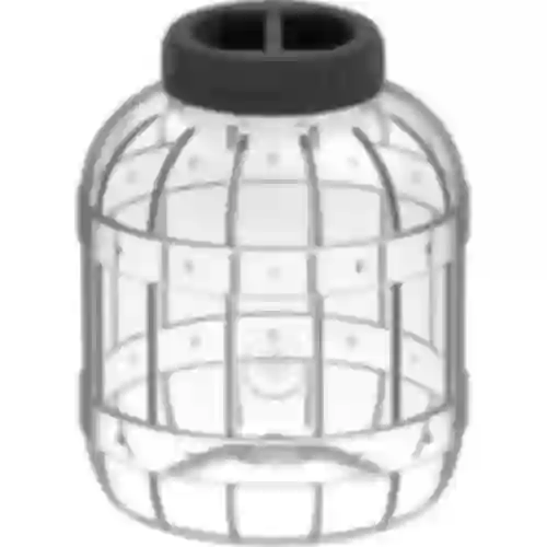 Uknuselig, multifunktionel krukke med sort låg, 5L
