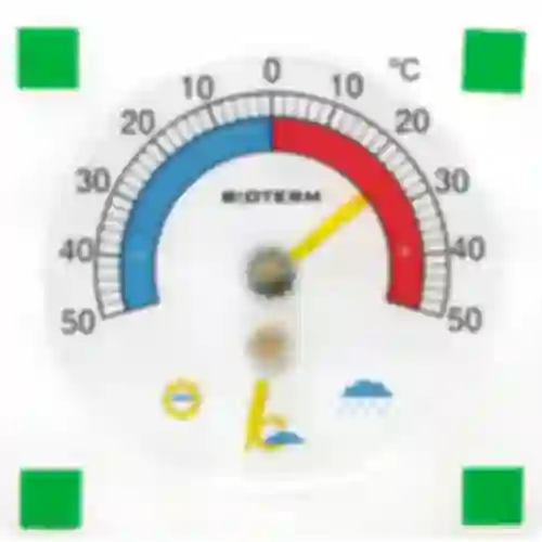 Universal termometer med hygrometer transparent, selvklæbende (-50°C til +50°C)