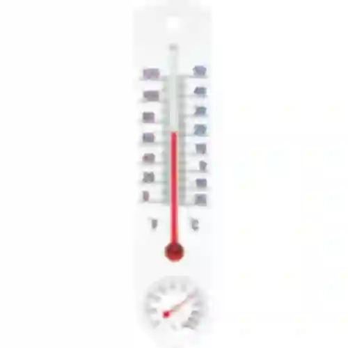 Universelt hvidt termometer med hygrometer (-20°C til +50°C) 25cm