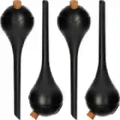 Vandingskugler til planter, sorte matte, med prop, 400ml, 4 stk.