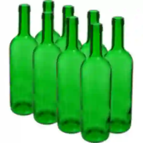 Vinflaske 0,75 L grøn - pakke med 8 stk.