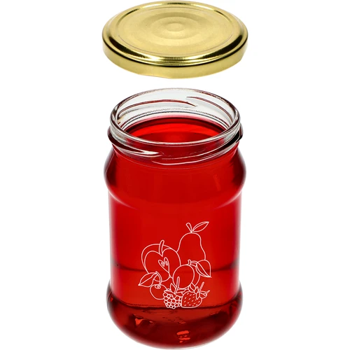 TO krukke 300ml med tryk - mix af frugter og låg fi66/4 - 6 stk. - 5