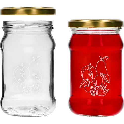 TO krukke 300ml med tryk - mix af frugter og låg fi66/4 - 6 stk. - 4